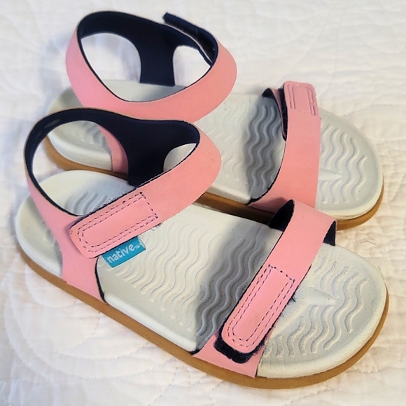 Native Charley Sandal Pink & Navy Sz 11